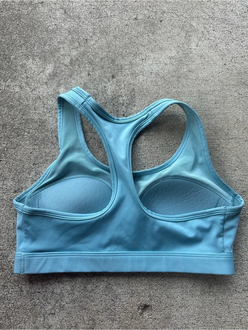 Nike Light Blue Swoosh Padded Racerback Sports Bra